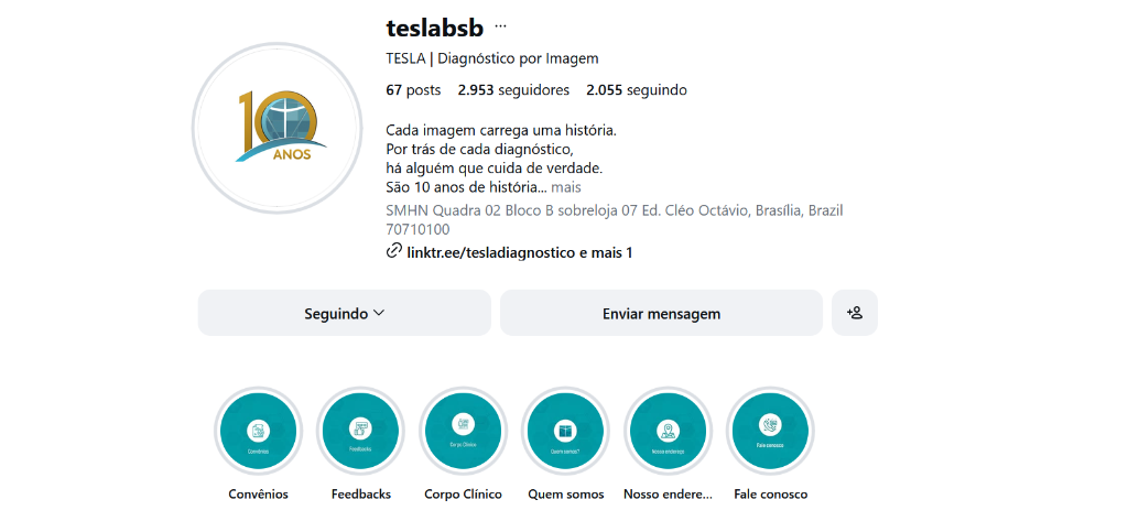 Perfil Tesla Imagem no Instagram @teslabsb